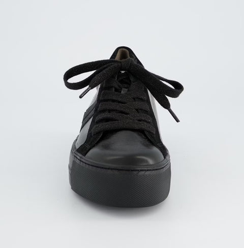 Paul Green Super soft Sneaker glossy calf/glitter black
