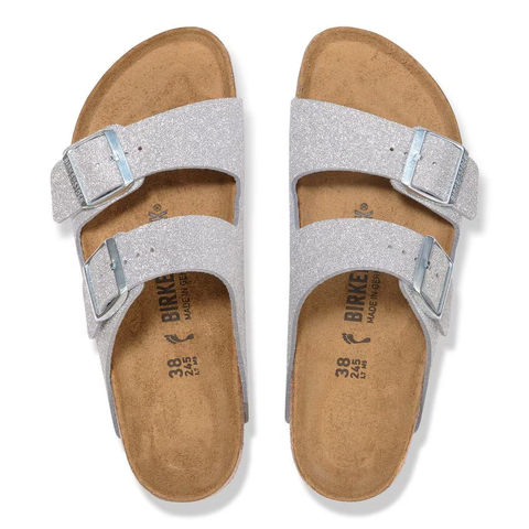 Birkenstock Arizona syn shiny glitter silver