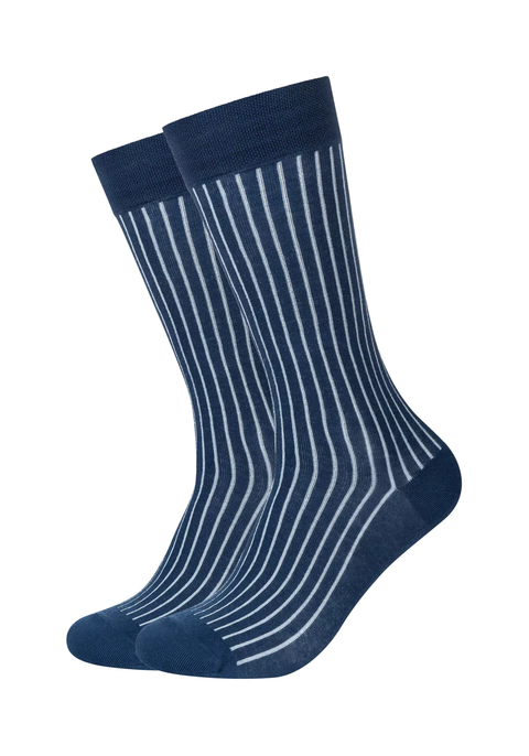 Camano Men ca-soft shadow bold stripes Socks dark saphire