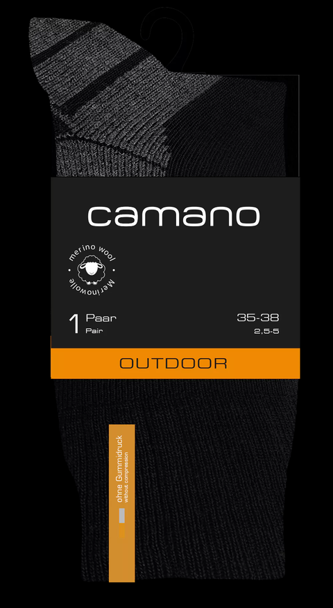 Camano Sport Unisex all mountain outdoor Socks black