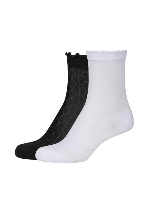 Camano Women ca-soft structured Ankle Socks white mix