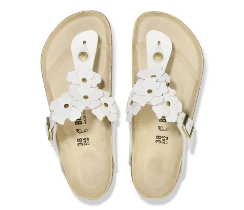 Birkenstock Gizeh Flower white (Weite: breit)