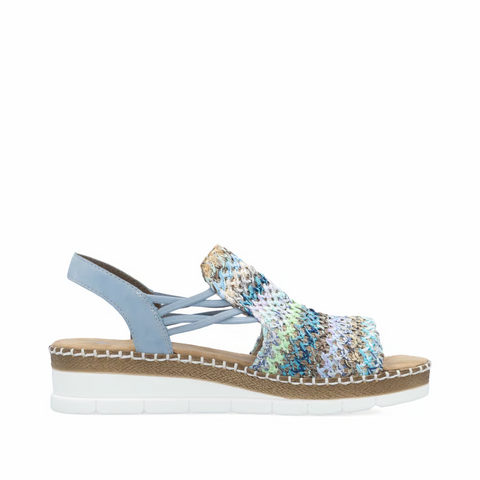 Rieker Keilsandalette Flechtana blau