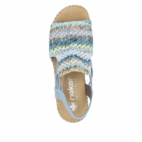 Rieker Keilsandalette Flechtana blau