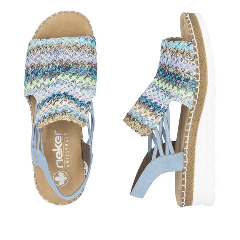 Rieker Keilsandalette Flechtana blau