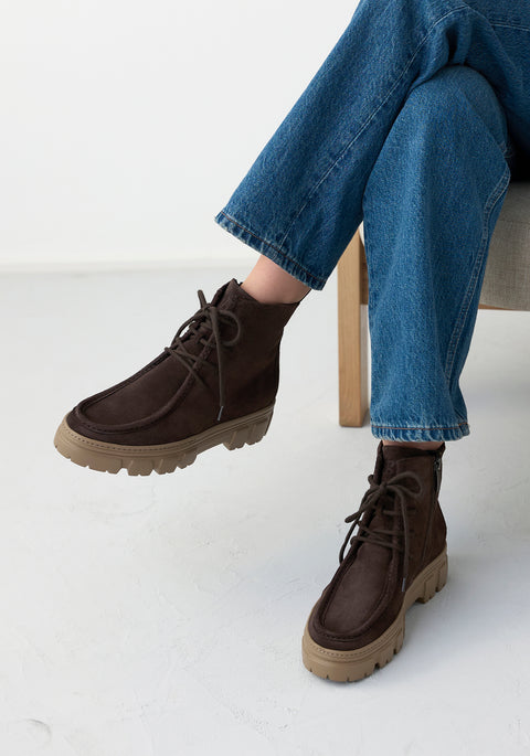 Paul Green Super soft Schnürbootie mocca