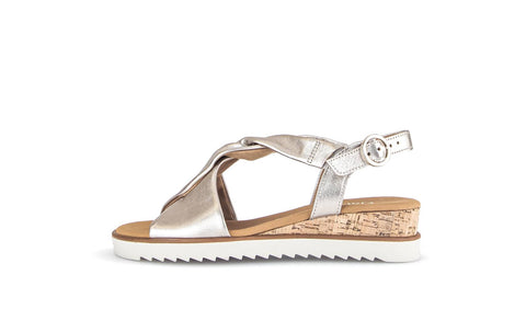 Gabor Keilsandalette Satin Met. gold