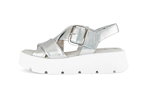 Gabor Plateau Sandale silber