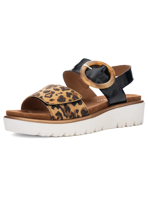 Ara Plateausandalette Bilbao schwarz/leo