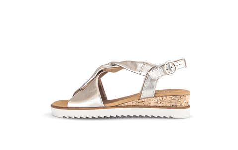 Gabor Keilsandalette Satin Met. gold