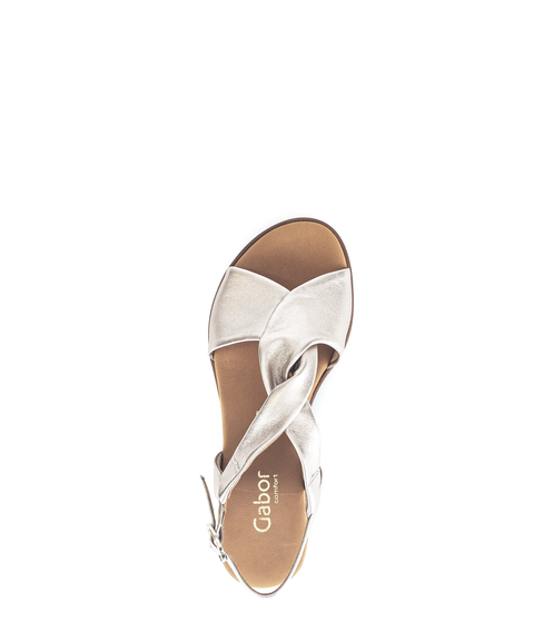 Gabor Keilsandalette Satin Met. gold