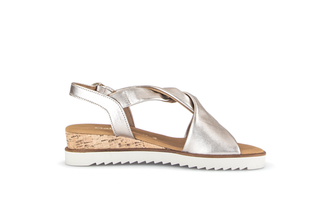 Gabor Keilsandalette Satin Met. gold