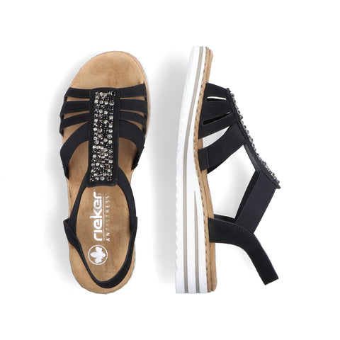 Rieker Keilsandalette Marokko schwarz