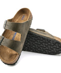 Birkenstock - Hausschuhe - Birkenstock Arizona Weichbettung faded khaki