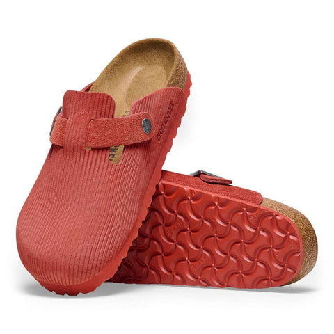 Birkenstock - Clogs - Birkenstock Boston Corduroy sienna red