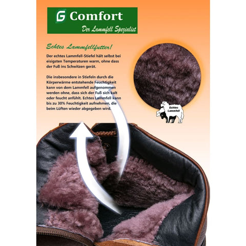 Grünwald - Winterboots - Grünwald Lammfell Schnürboots schwarz