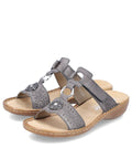 Rieker - Slides - Rieker Pantolette platingrau