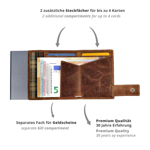 Secwal - Portemonnaies - Secwal SW3 Kartenetui - braun Adler